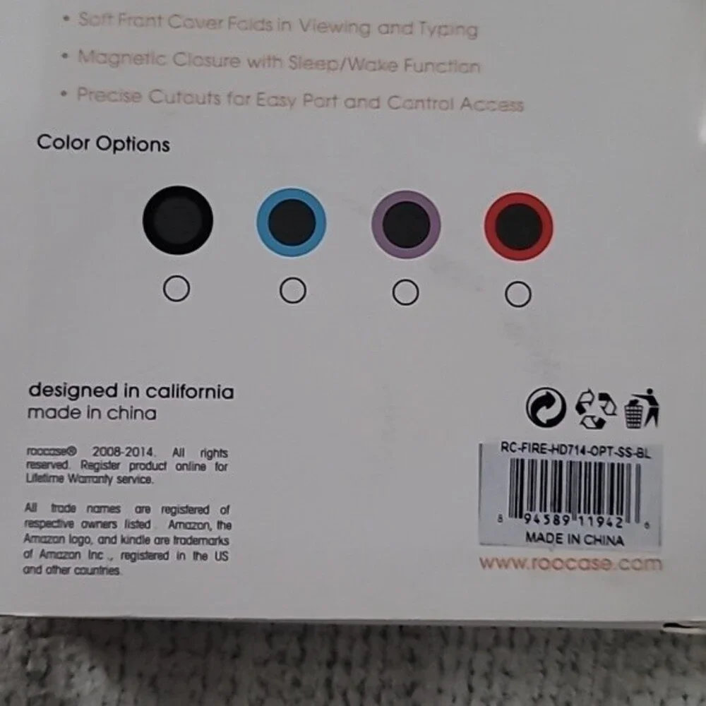 Amazon Kindle Fire HD 7 Optigon Protective Case with Stand Teal Blue